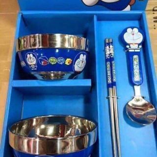 Bộ bát ăn dặm inox chống nóng cho bé