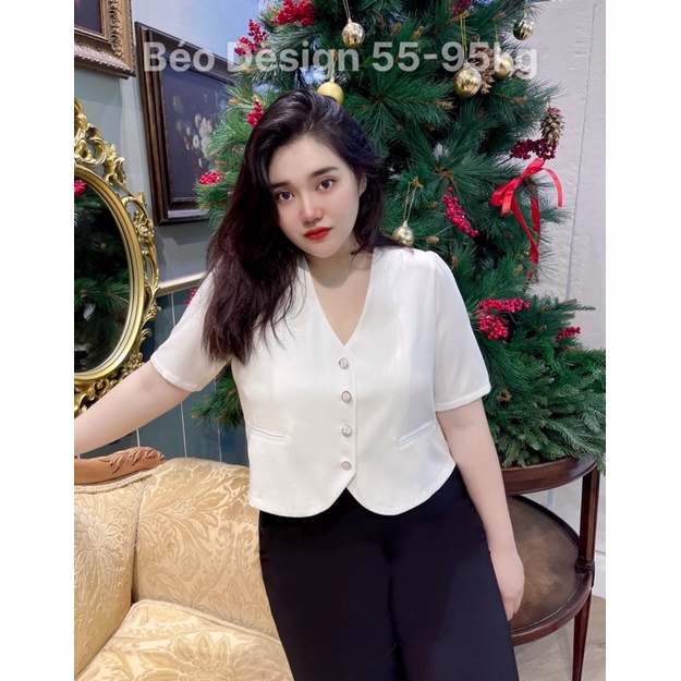 (Ảnh thật) Áo kiểu nữ bigsize Áo giả vest vạt tròn đủ màu | BigBuy360 - bigbuy360.vn