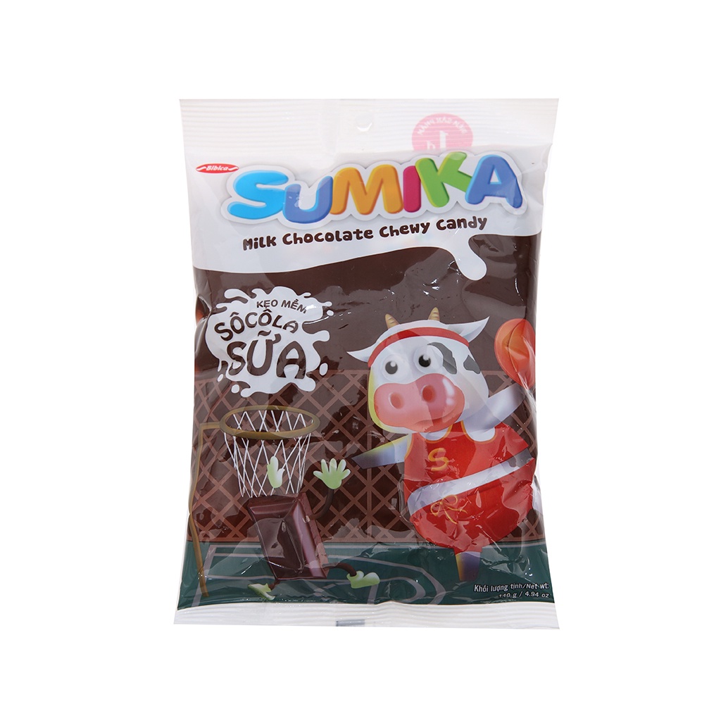 Kẹo Mềm Hương Sữa Sôcôla Chocolate Sumika Bibica (Gói 140g)