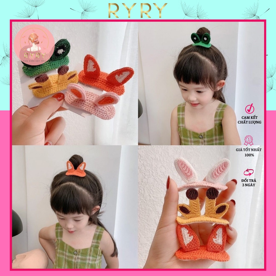Kẹp Tóc Hình Tai Thỏ Dễ Thương Cho Nữ