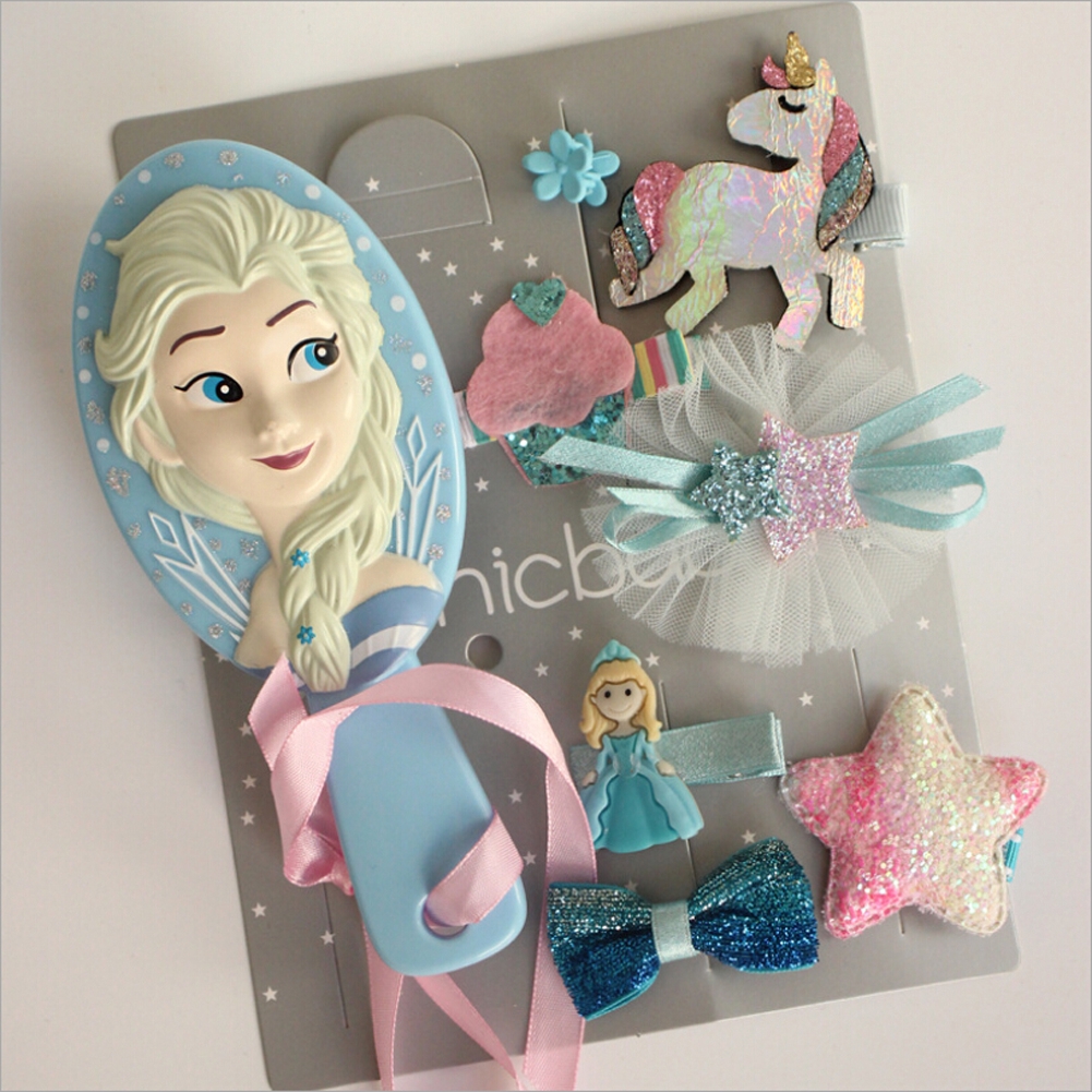 Set kẹp tóc và lược phụ kiện kiểu dáng hoạt hình xinh xắn dành cho nữ