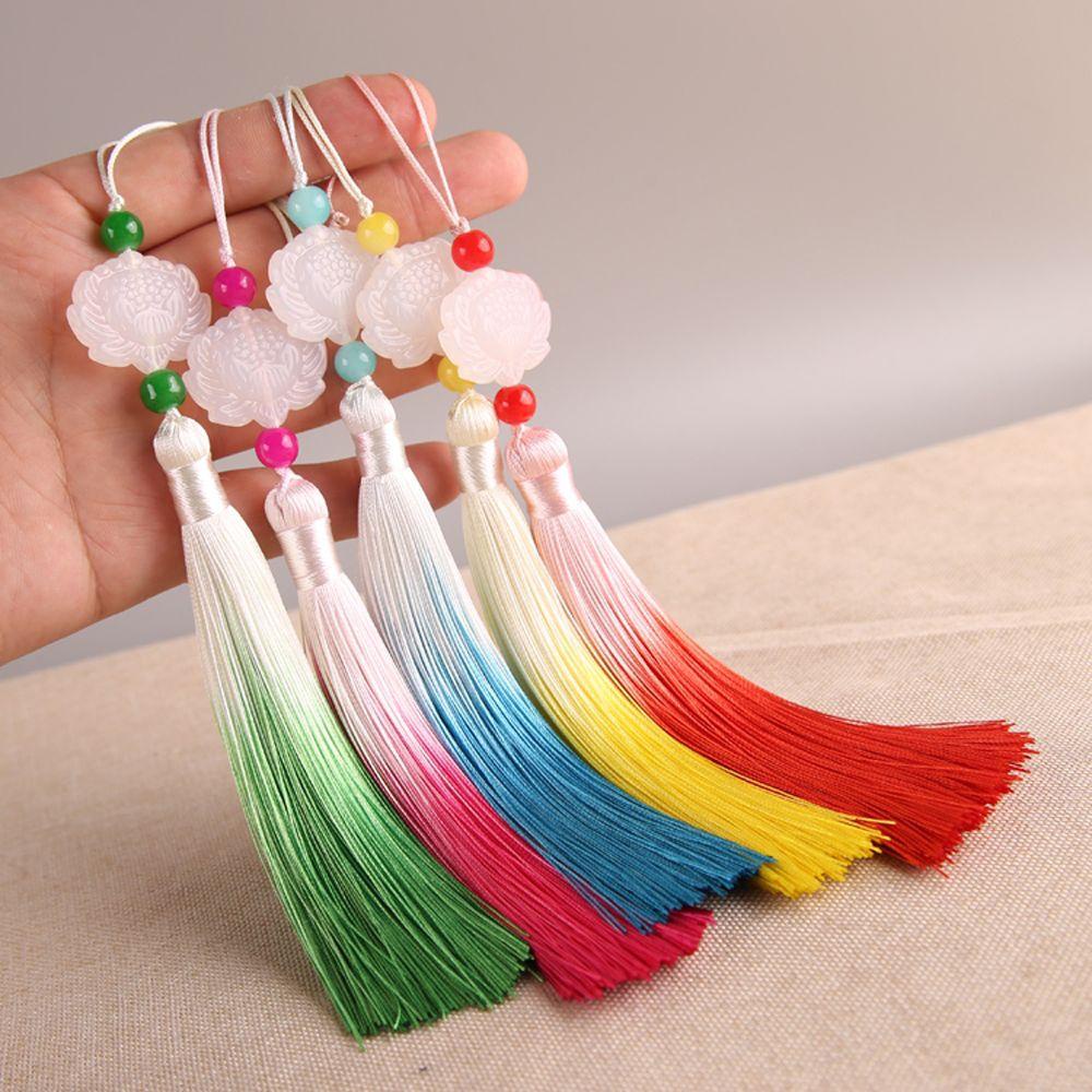 Phụ Kiện Mặt Dây Chuyền / Móc Khóa / Rèm Cửa Hình Hoa Sen Tua Rua DIY