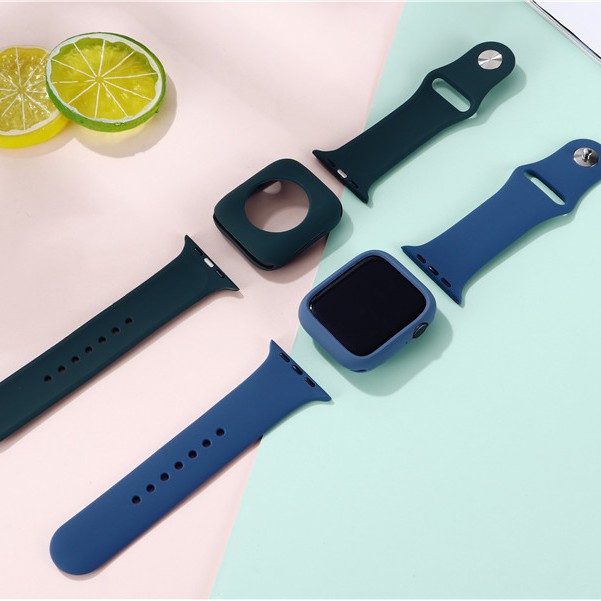 Dây Đeo + Kính Cường Lực Cho Đồng Hồ Thông Minh Apple Watch 44mm Iwatch Band 38mm 40mm Series 5 4 3 2 Apple Watch W26M W46M W56M