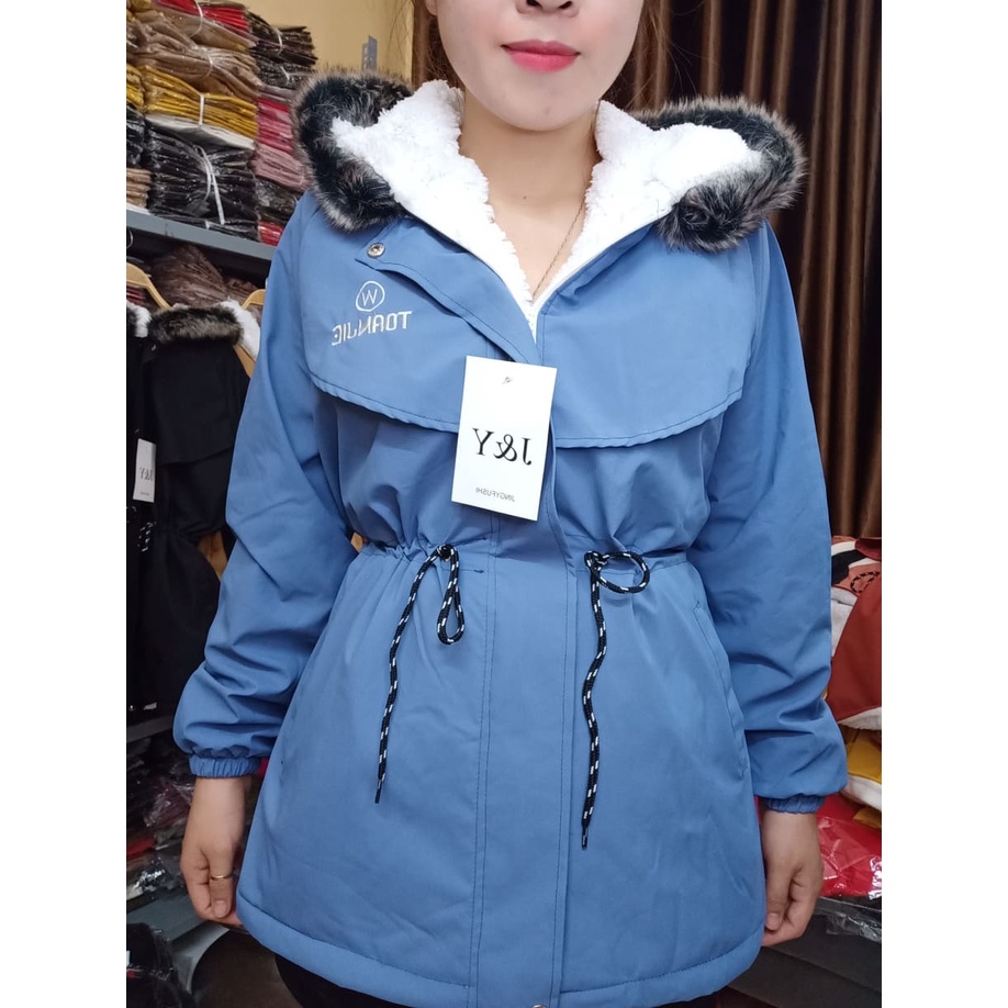 [ẢNH THẬT]Áo Khoác Nữ, Áo Parka LÓT LÔNG CỪU Có Dây Rút Eo | BigBuy360 - bigbuy360.vn