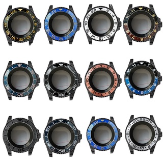 Vỏ bảo vệ mặt đồng hồ bằng thép không gỉ mặt kính trong suốt 40mm pvd màu đen sapphire cho nh35/nh36