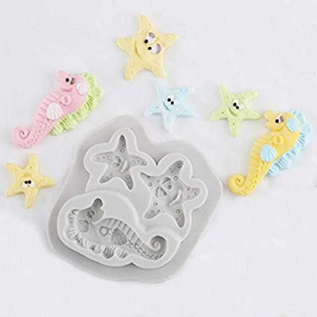 Khuôn fondant silicon sinh vật biển