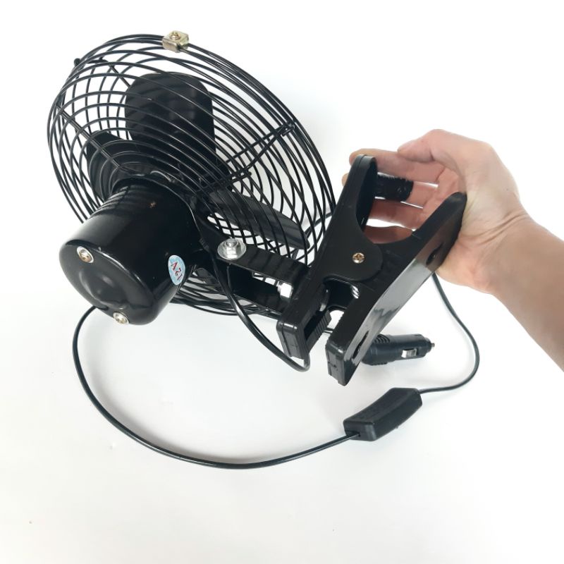 Quạt ô tô 12v và 24v, quạt 4 cánh sắt, lồng sắt 230mm