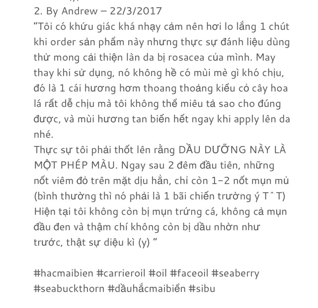 The ordinary - Dầu hắc mai biển  - Chính hãng