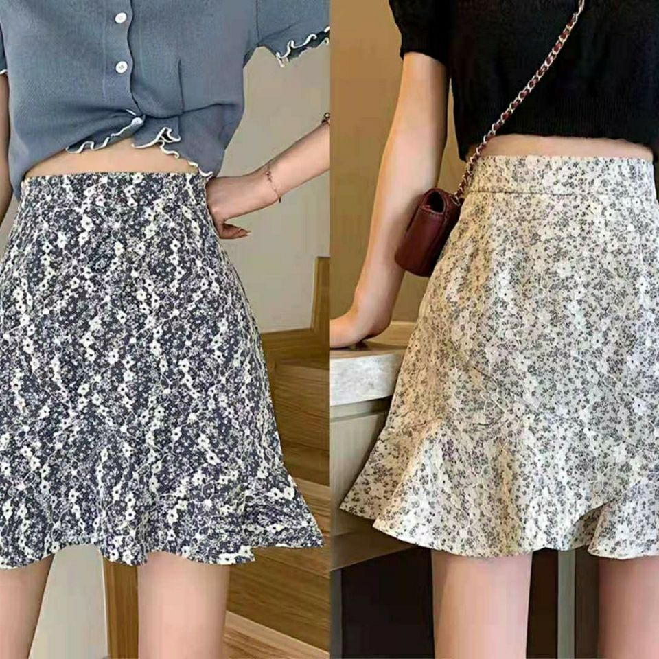 Chân Váy Chữ A Lưng Cao Hoạ Tiết Hoa Phong Cách Hàn Quốc váy chân váy chữ a váy chữ a chân váy chữ a