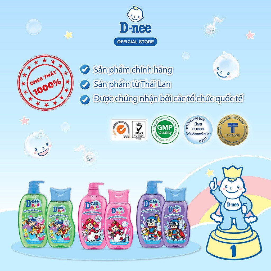 Sữa tắm gội DNEE KIDS - Dành cho bé trên 3 tuổi - KHÔNG GÂY KÍCH ỨNG - đủ hình thù và mùi thơm bé yêu