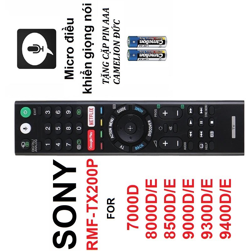 Remote điều khiển tivi SONY giọng nói mic đa năng (Giá rẻ - Micro điều khiển giọng nói). Bh 12 tháng.