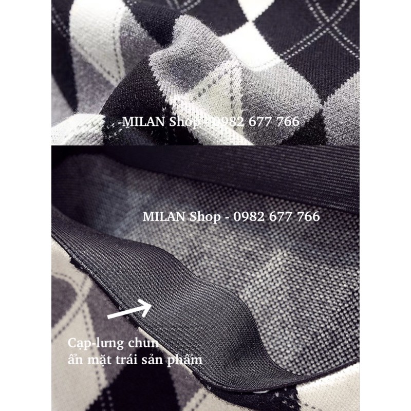 Chân váy len ngắn dệt trám 2 kiểu style | BigBuy360 - bigbuy360.vn