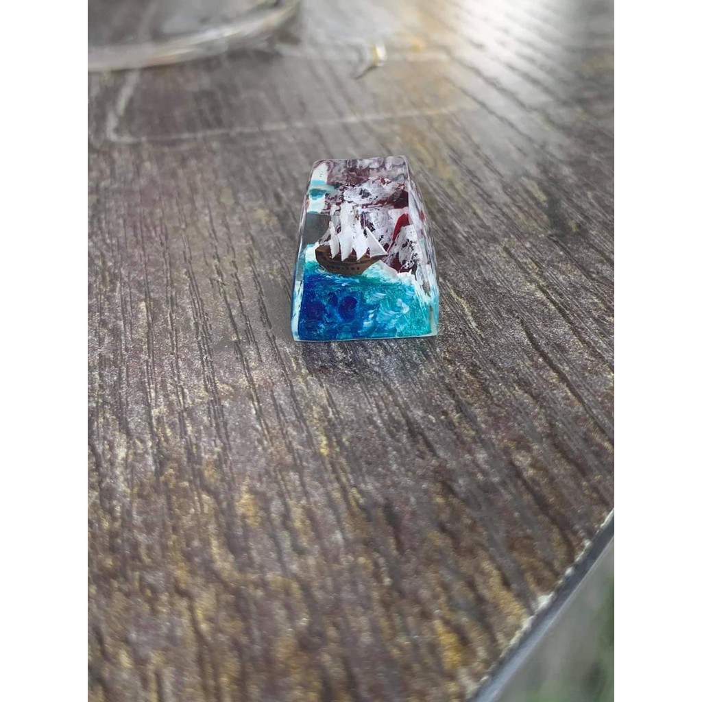 Keycap resin bàn phím cơ SA R1 thuyền buồm trắng