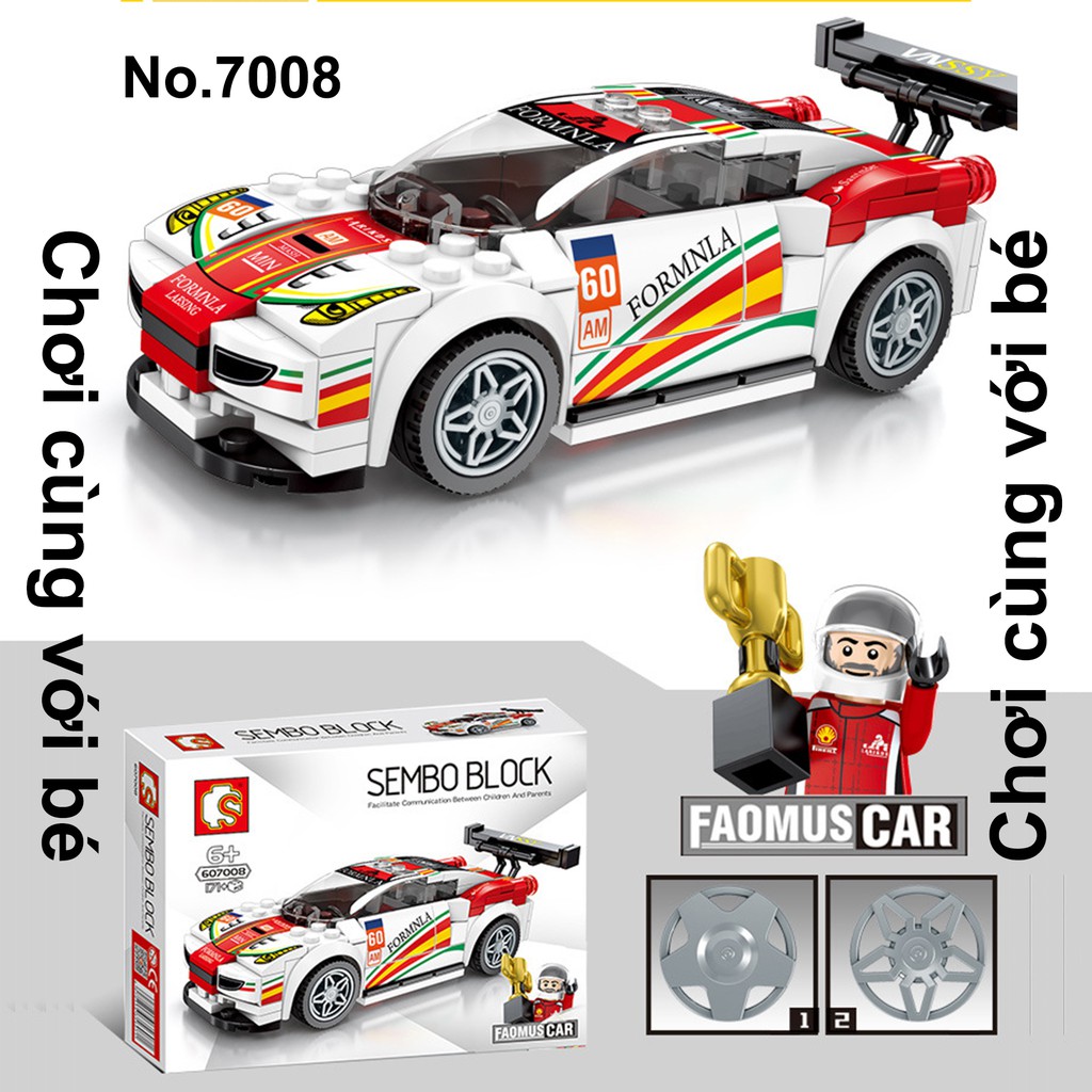 Mô hình lắp ghép, xếp hình Lego xe đua đồ chơi