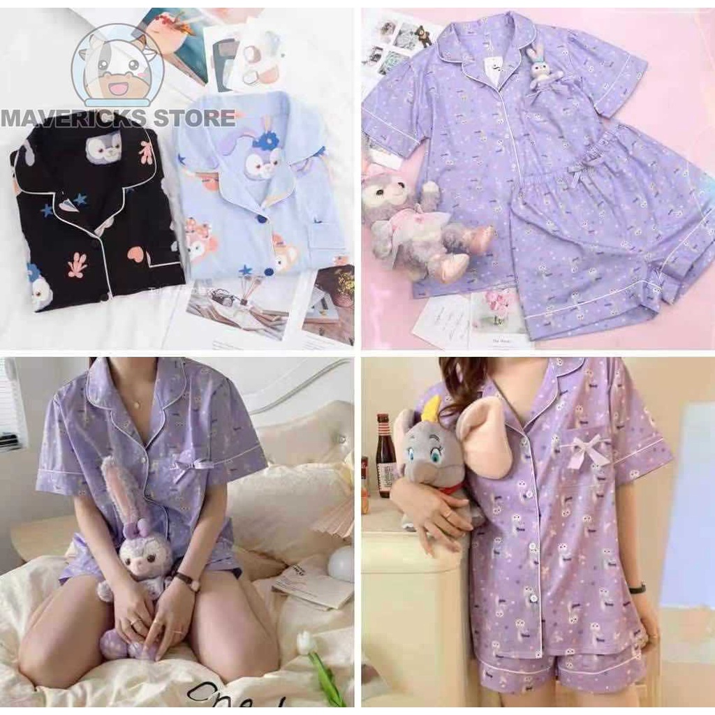 Bộ Đồ Ngủ Pijama In Hình Thỏ Màu Tím Phong Cách Hàn Quốc Cho Nữ