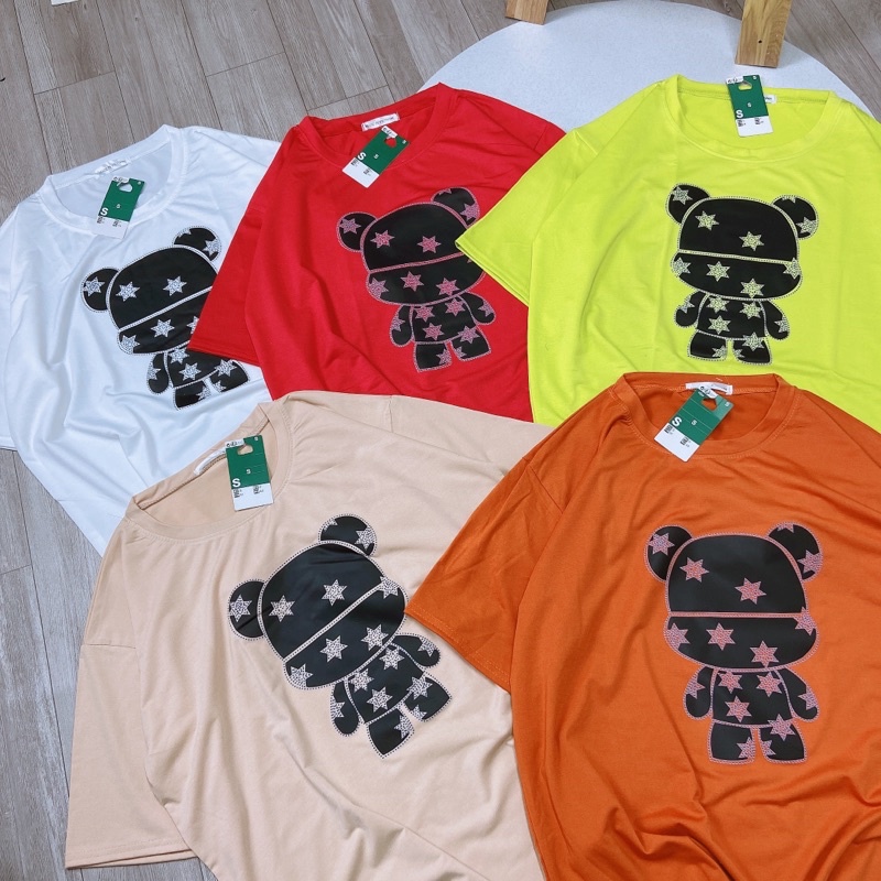 Áo phông người máy phom thụng tay lỡ dáng rộng Áo thun form to cotton