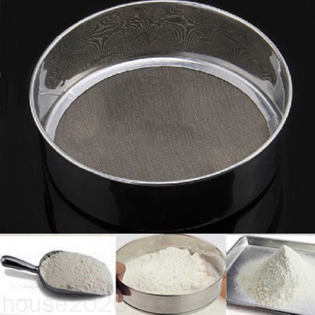 Dụng cụ rây bột siêu mịn hình tròn bằng thép không gỉ tiện lợi dành cho nhà bếp