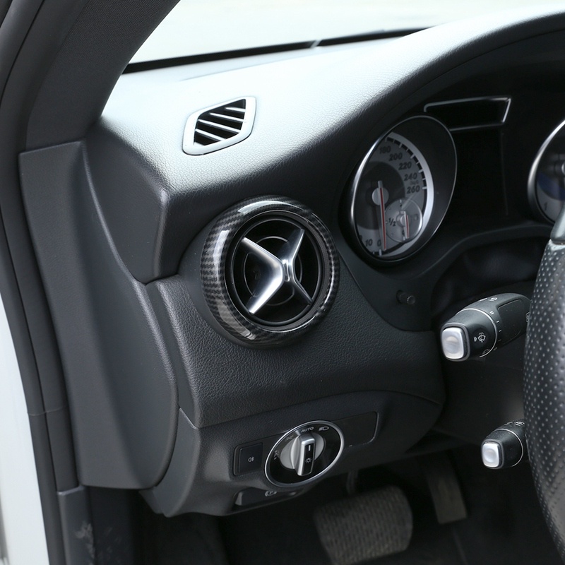 Set 5 Miếng Dán Trang Trí Lỗ Thông Gió Bằng Sợi Carbon Cho Mercedes Benz a B CLA GLA Class W176 W246