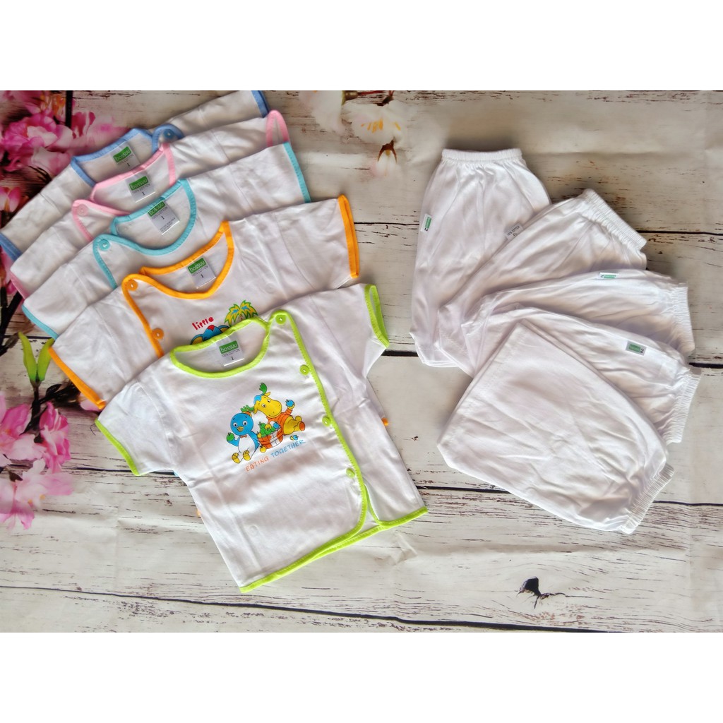 Combo 5 áo tay ngắn + 5 quần ngắn cotton bé