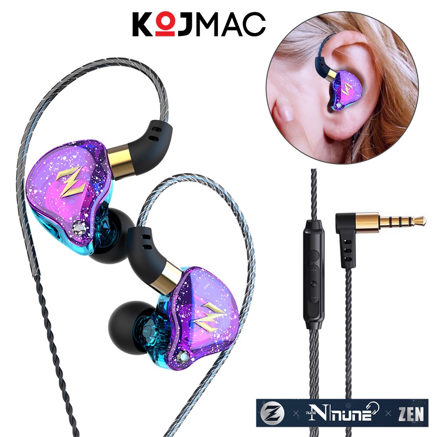 Tai Nghe Nhét Tai Có Dây Gaming QKZ Nune Zen Phiên Bản Mới GEN Z âm thanh Hifi (Có Mic, Jack Cắm Vuông, Chuyên Game,...)