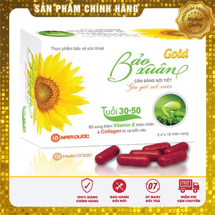 [Chính hãng] Bảo Xuân Gold - Hộp 30 viên - Cân bằng điều hòa nội tiết tố nữ cải thiện sức khỏe sắc đẹp - Date mới