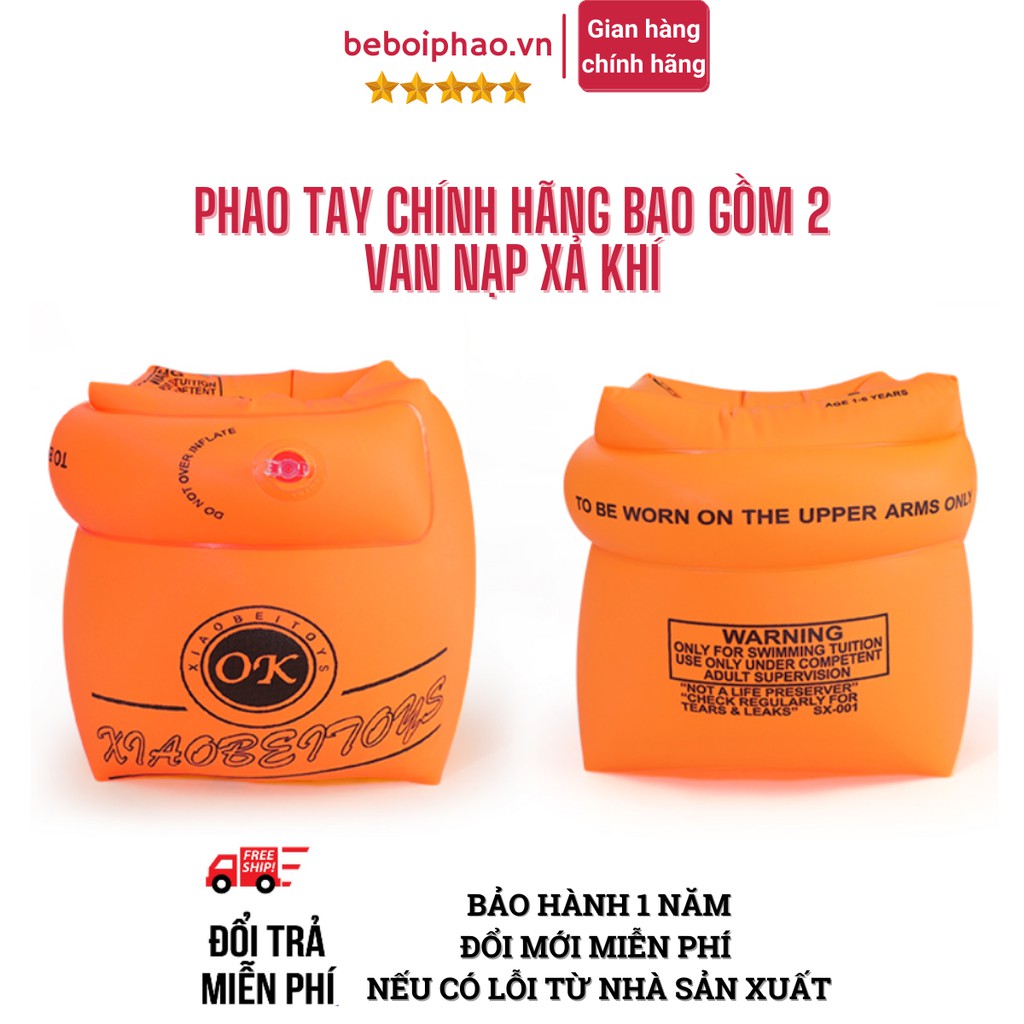 Phao Tay Tập Bơi Cho Bé Bản 2021 - Phao Tay Nâng Cấp 2 Van Nạp Xả Khí, Chất Liệu PVC Dầy An Toàn, Chất Lượng Chuẩn EU