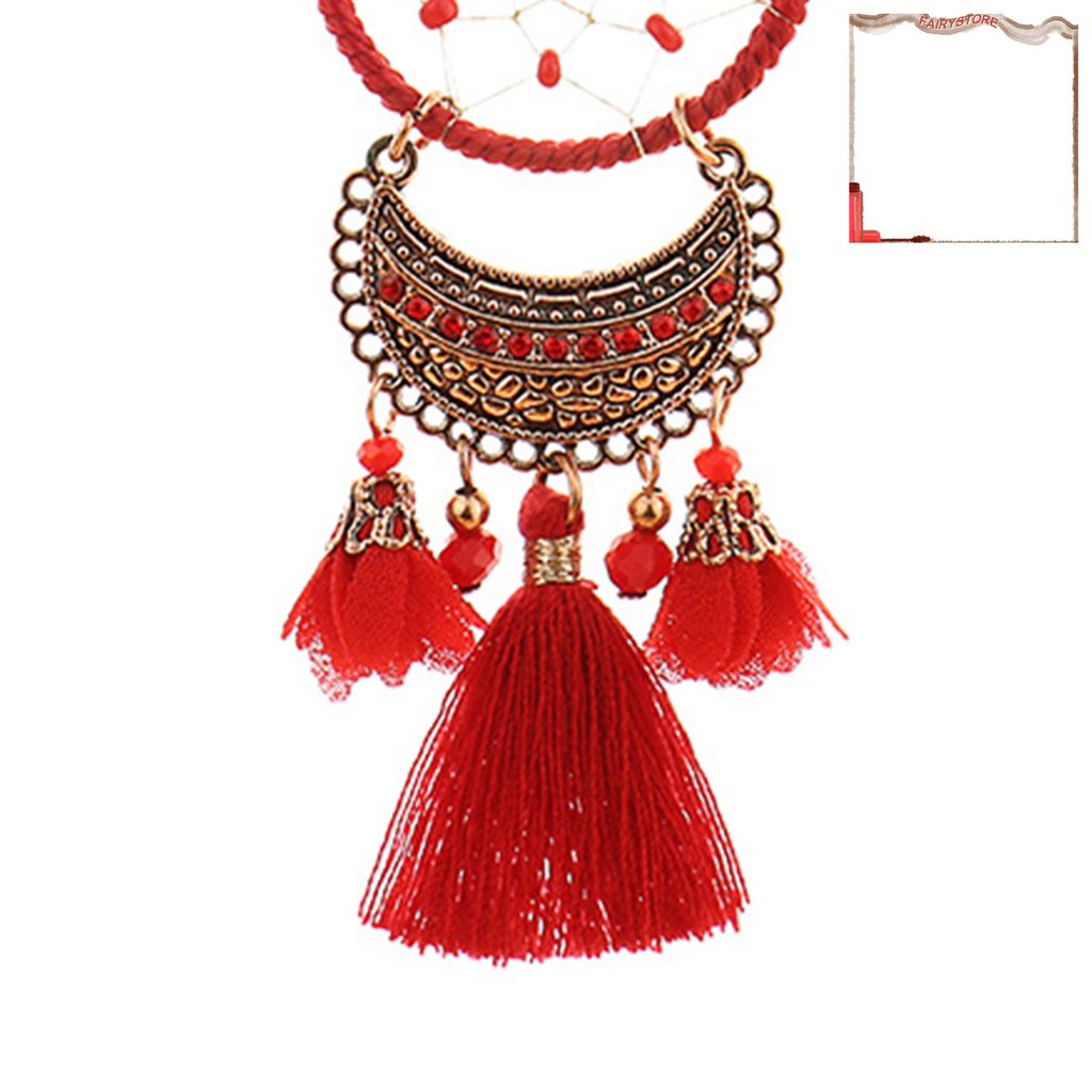 Bông Tai Tua Rua Dáng Dài Màu Đỏ Thời Trang Sang Trọng Cho Nữ