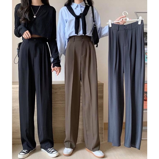 Quần Âu Nữ Ống Rộng Thời Trang Phong Cánh Chất Liệu mềm mịn Form đứng | BigBuy360 - bigbuy360.vn