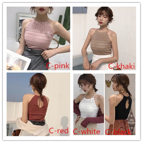 Áo Dệt Kim Sát Nách Hở Lưng Cột Dây Thời Trang Mùa Hè Dành Cho Nữ Áo hai dây