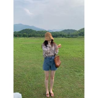 Áo sơ mi nữ dài tay hoa mỏng Hàn Quốc