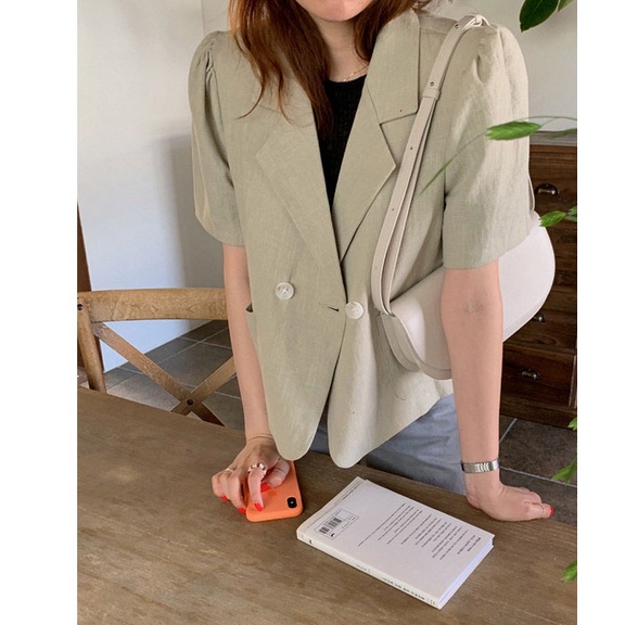 Áo Khoác Vest Tay Ngắn Chất Liệu Cotton Lanh 49384 Thời Trang Cho Nữ | BigBuy360 - bigbuy360.vn