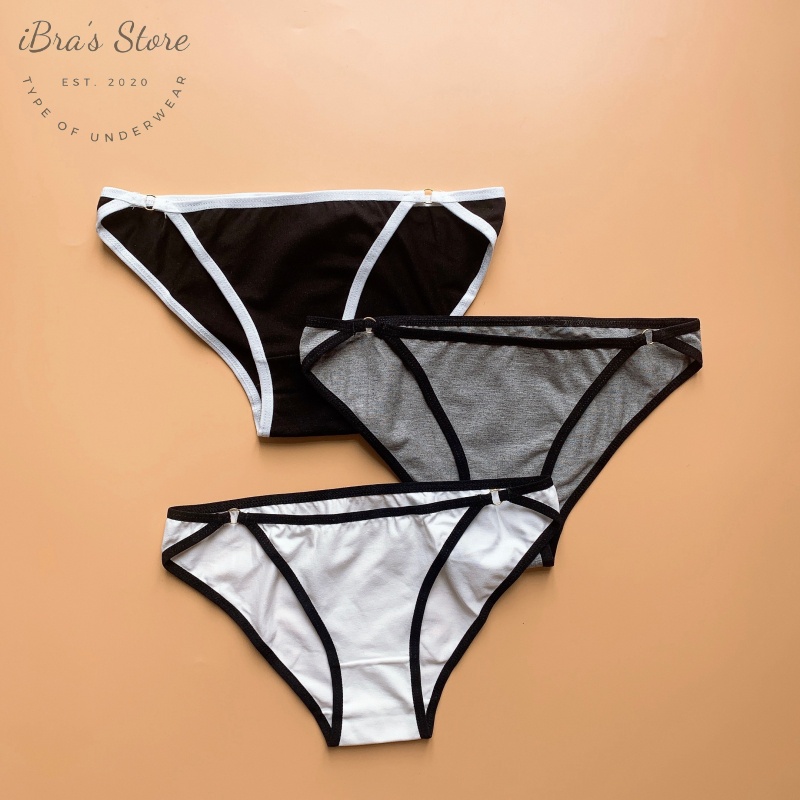 Quần Lót Nữ Sexy Coton Trơn Thoáng Khí Cạp Thấp Khuy Hông Quyến Rũ Siêu Hot , Ibra's Store Ib070