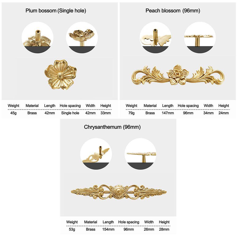 Tay Nắm Cửa Tủ Họa Tiết Hoa Trang Trí Nhà