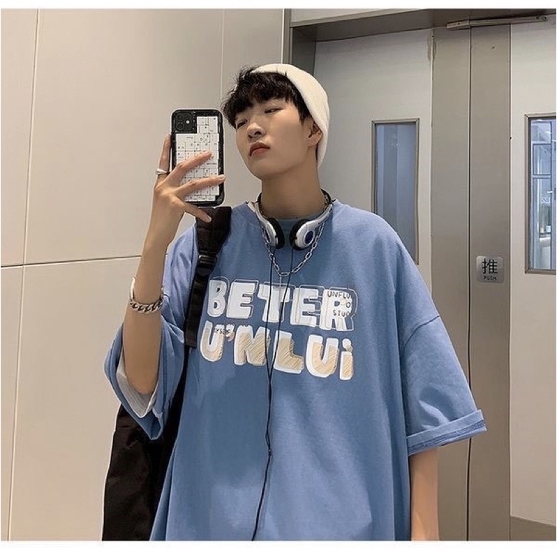 Áo thun tay lỡ nam nữ , áo phông unisex form rộng chất cotton in hình LUI