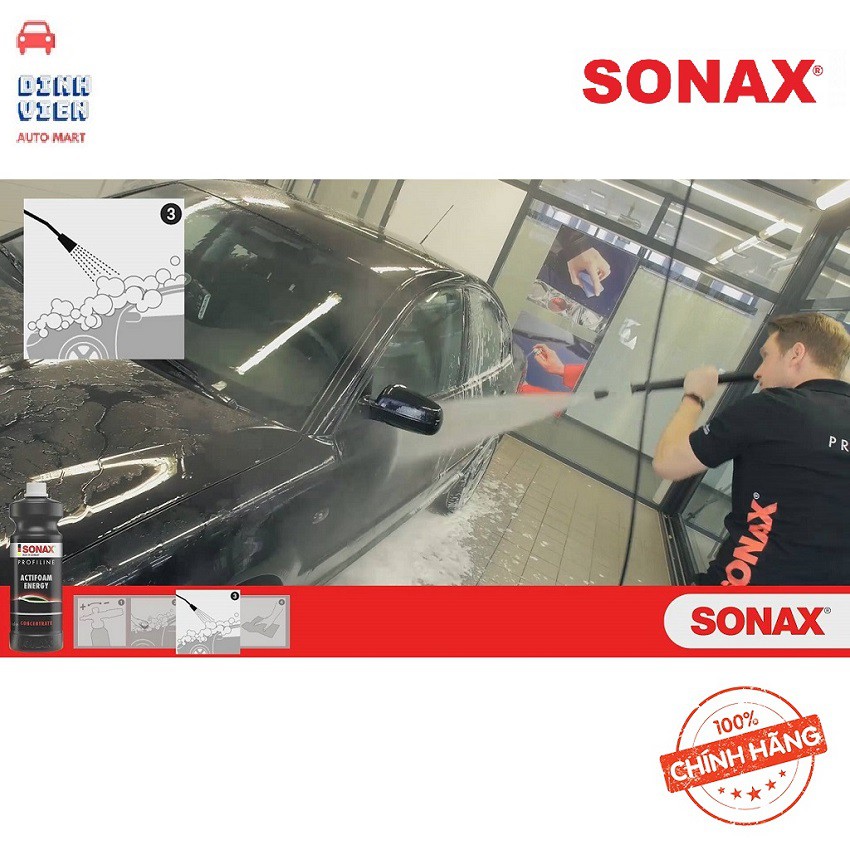 Nước Rửa Xe Bọt Tuyết SONAX 618300 PROFILINE ActiFoam Energy Sạch vết bẩn cứng đầu ,không gây hại cho bề mặt sơn của xe,