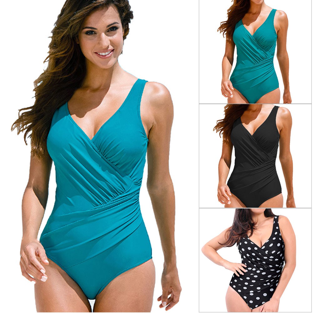 Đồ bơi một mảnh màu trơn size lớn cho nữ | BigBuy360 - bigbuy360.vn