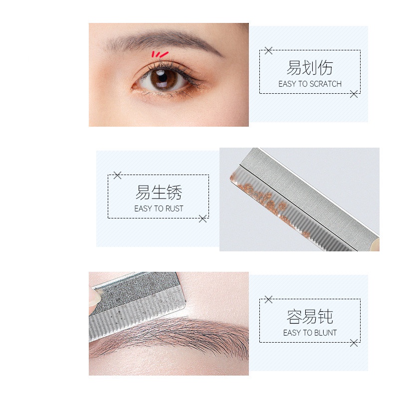 Set 3 Dao Cạo Lông Mày An Toàn Có Thể Gập Lại Tiện Dụng