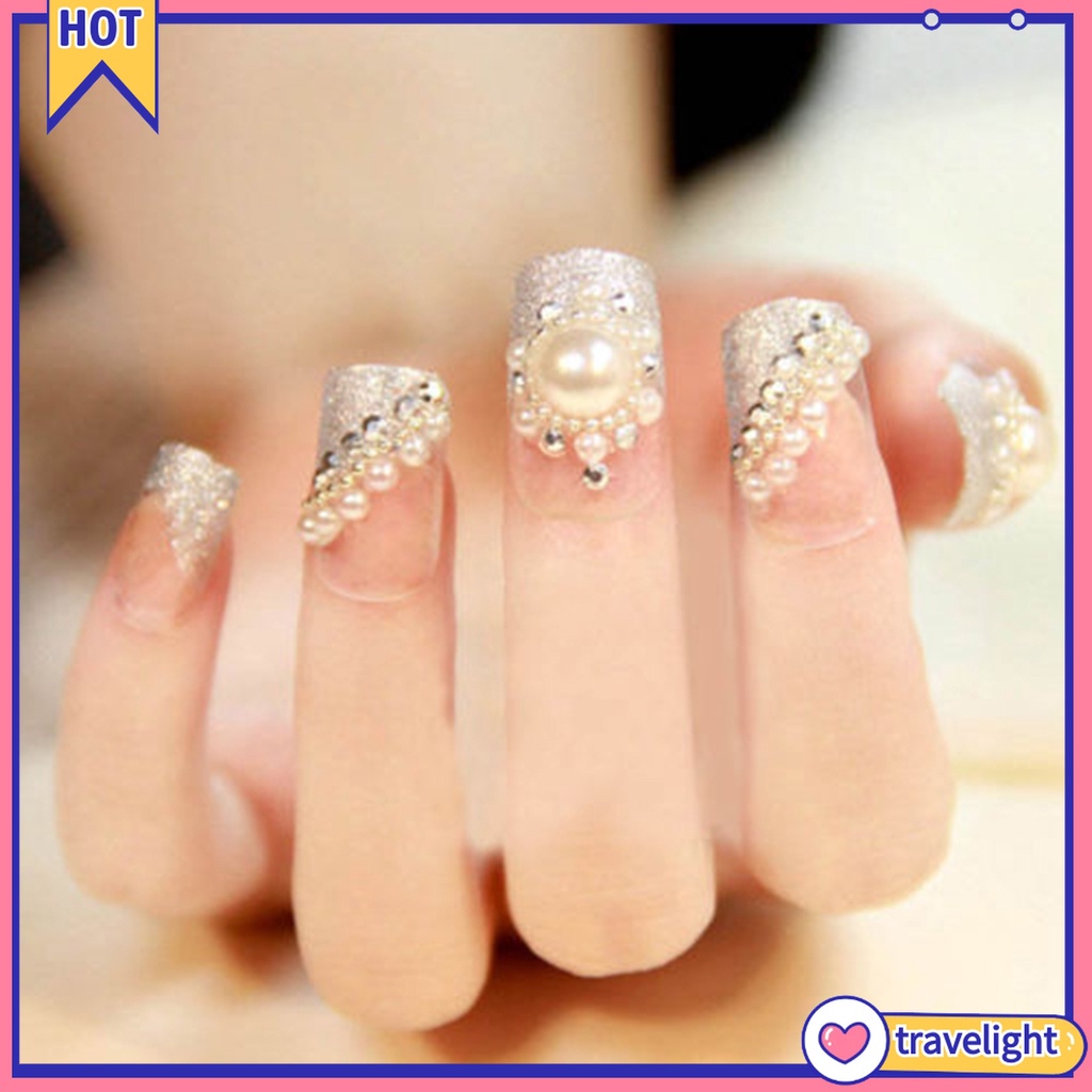 [Hàng mới về] Hộp hạt ngọc trai nhân tạo với 3 kích thước để trang trí móng tay