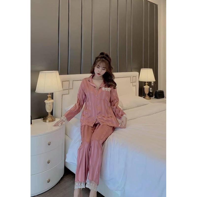 [FlashSale][Giá Huỷ Diệt] Bộ Mặc Nhà Bộ Ngủ Pijama Lua Phối Ren Siêu Hot Siêu Đẹp | BigBuy360 - bigbuy360.vn