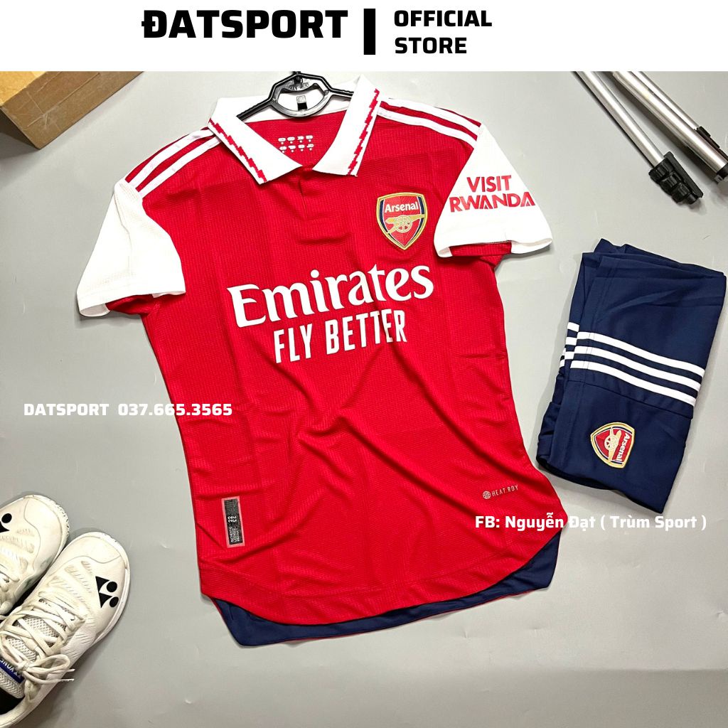 Set Quần Áo Đá Banh CLB Arsenal Mùa 2022/23 Vải Gai Thái Chuẩn Áo Thi Đấu. Cam Kết Y Hình 100%