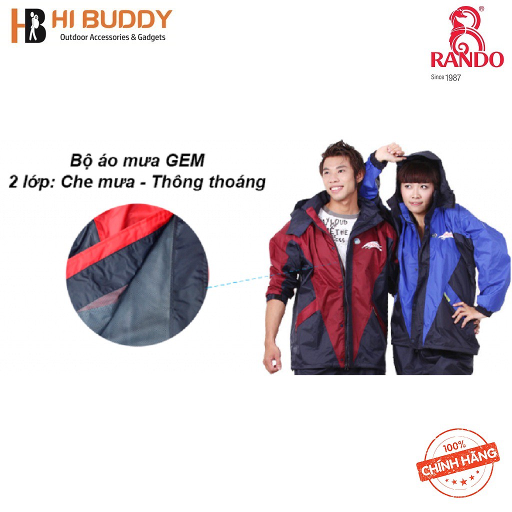Áo Mưa Bộ Rando GEM | Hai Công Dụng, Che Mưa – Thông Thoáng | hibushop