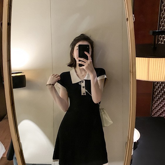 Đầm Dệt Kim Dáng Chữ A Phong Cách Retro Hàn Quốc | BigBuy360 - bigbuy360.vn