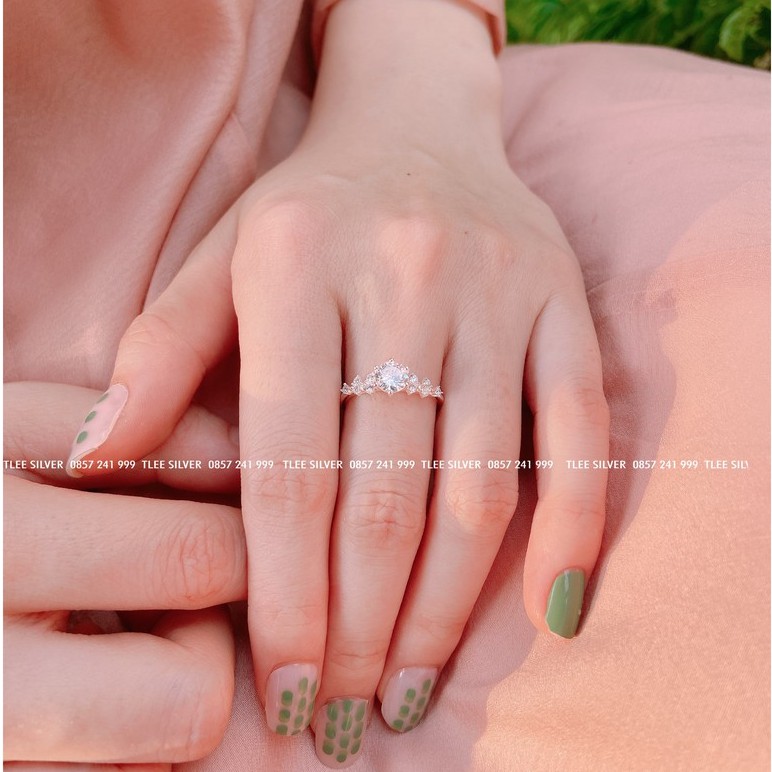 Nhẫn bạc nữ TLEE Elise Prince nạm đá sang trọng TleeJewelry A0151