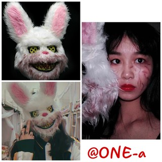 PHỤ KIỆN THƠI TRANG ♥Mặt nạ hóa trang Halloween hình thỏ trắng .