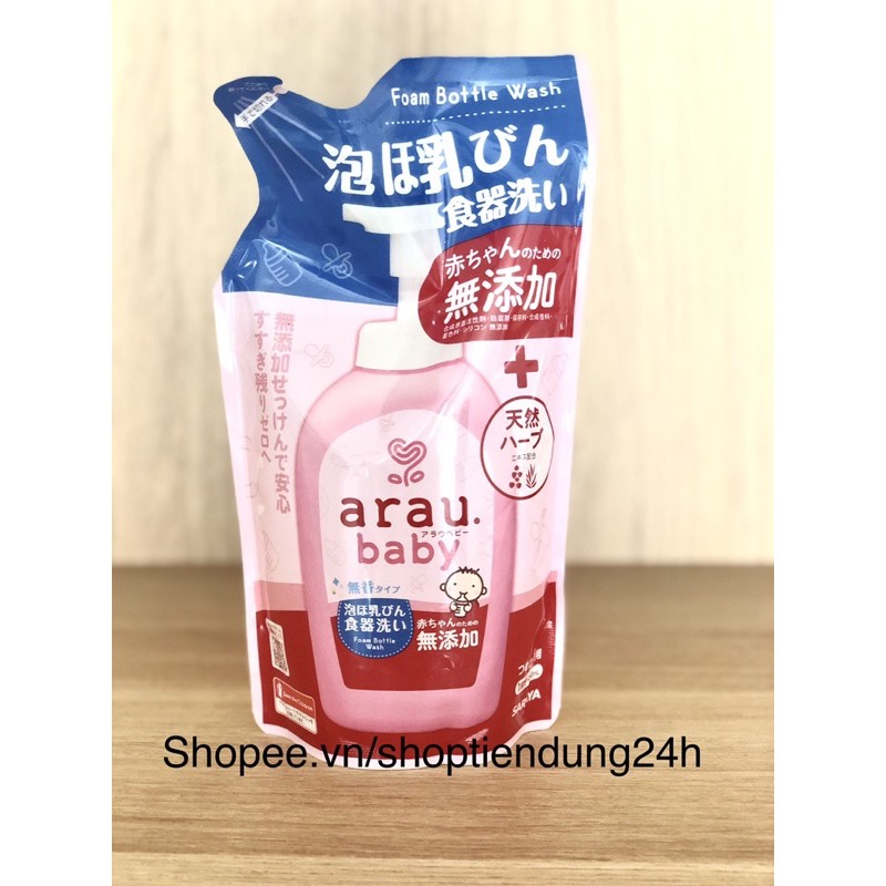Nước Rửa Bình Sữa Arau Baby Foam Bottle Wash Nhật Bản Chai 500ml/Túi 450ml