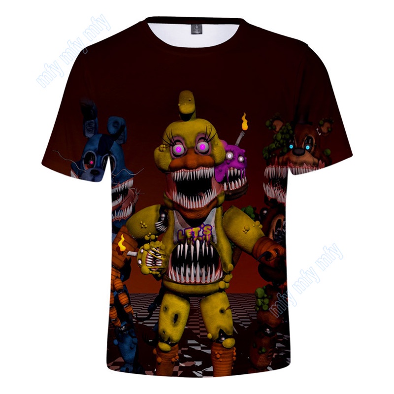 Áo Thun Tay Ngắn In Hình Five Nights at Freddy 'S Cho Trẻ Em