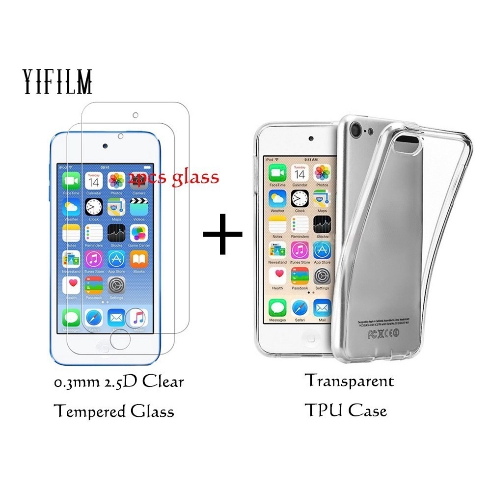 YIFILM Bộ kính cường lực bảo vệ màn hình kèm ốp TPU mềm cho Apple iPod Touch 6th Gen 5th Gen