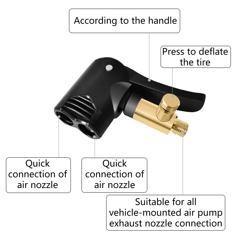 Van Bơm Hơi Bánh Xe Hơi Tháo Lắp Nhanh Bằng Đồng Thau