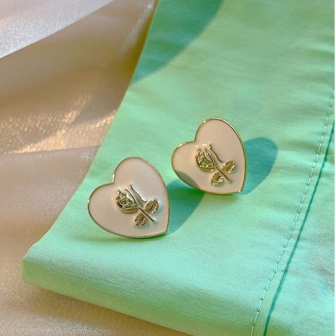 Bông Tai Mạ Bạc 925 Hình Hoa Đính Đá Đơn Giản Phong Cách Hàn Quốc