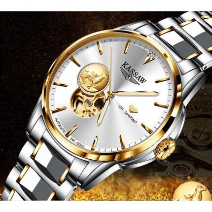 Đồng hồ nam chính hãng KASSAW K777-1 Kính sapphire ,chống xước,Chống nước ,BH 24 tháng,Máy cơ (Automatic) ,dây kim loại